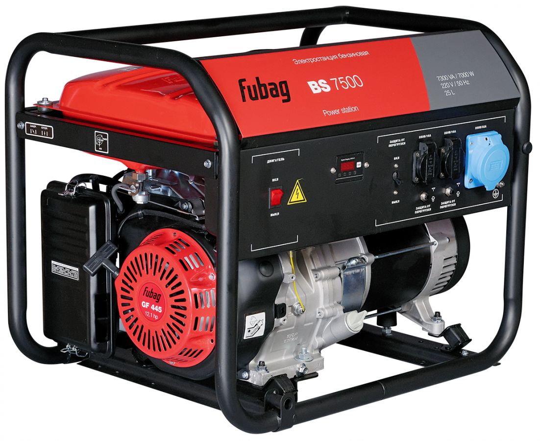 Бензиновый генератор Fubag BS 7500 открытого исполнения ручного запуска