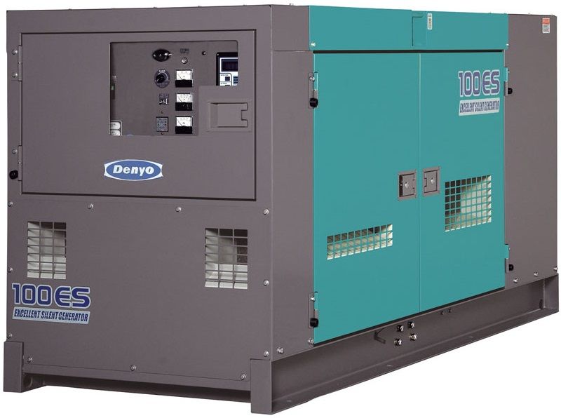 Дизельный генератор Denyo DCA-100ESI в кожухе с электростартером