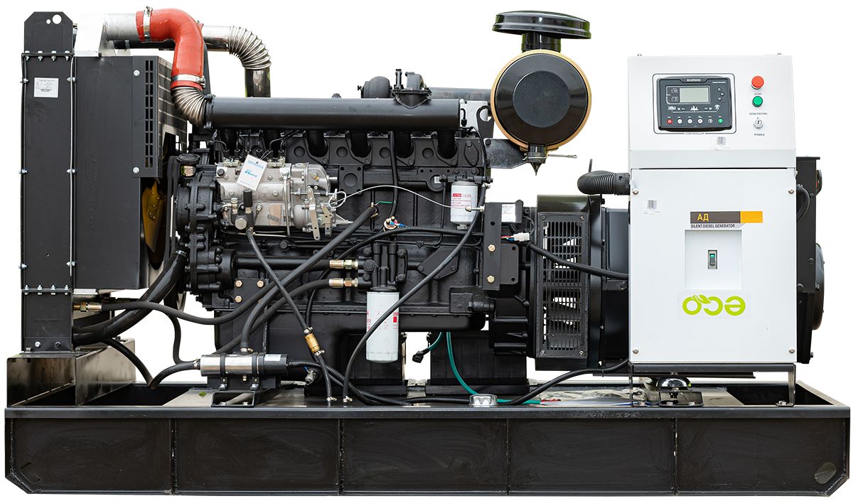 Дизельный генератор EcoPower АД200-T400ECO R открытого исполнения с электростартером